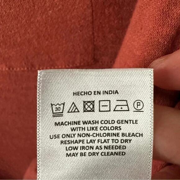 ANTHROPOLOGIE Womens V Neck sheer Sleeve blouse button cuff dusty Rose bohemian - Picture 6 of 9